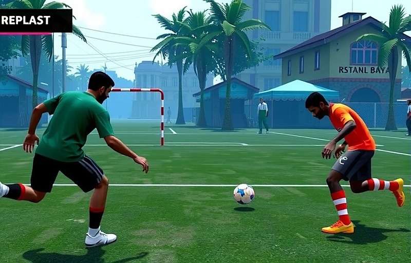FIFA Street 3 gameplay showing street football match with Indian players